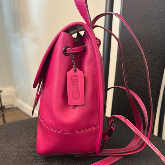 Coach Pink Leather Backpack - Picture 2 of 9